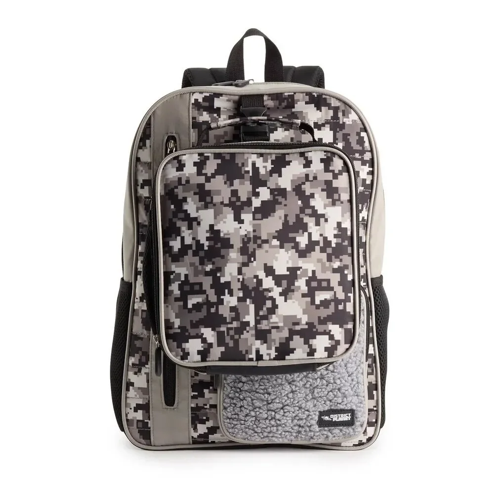 Grey‎ Camo Printed Backpack 2-Piece school backpack/Lunch Bag Set NEW